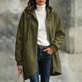 thumbnail image 1 of WIZUTIZ Women's Solid Color Zip Up Hoodie Drawstring Hood Mid-Length Sweatshirt Jacket Casual Loose Fit Outerwear with Pockets Fall Winter, 1 of 9
