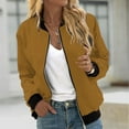 thumbnail image 1 of WIZUTIZ Women's Solid Color Zip Up Jacket With Pockets Long Sleeve Casual Lightweight Outerwear, 1 of 5