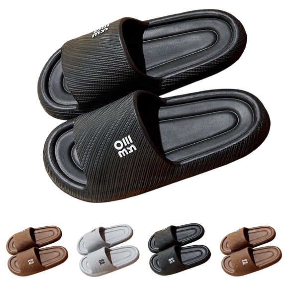 WIZUTIZ Women's and Men's Thick Sole Slippers Textured Design Non-Slip Slides Soft Cushioned Trendy Slide Indoor Outdoor Use