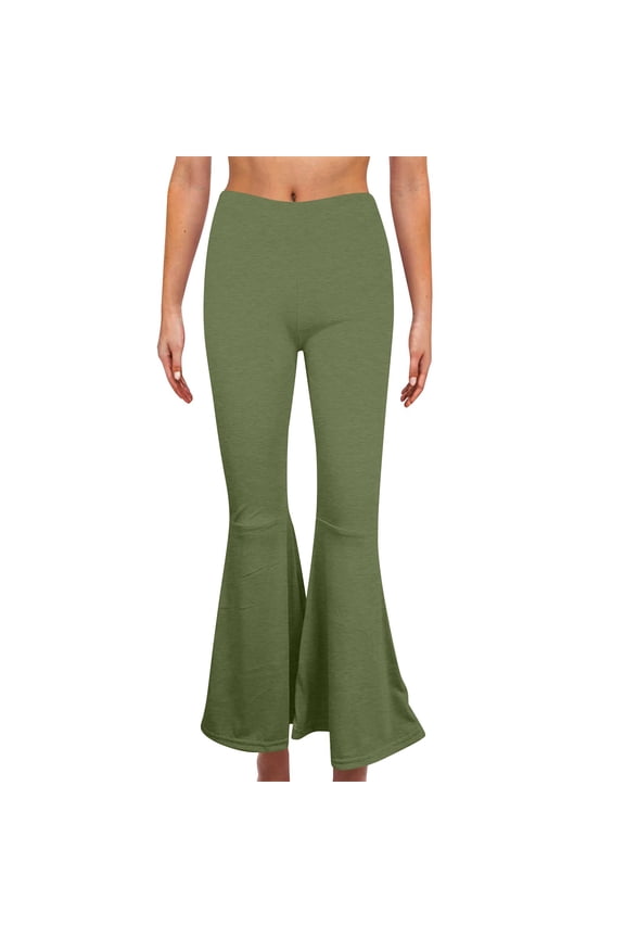 Womens Business Casual Pants Thin Trendy Loose Wide Leg Pants Elastic Stretch High Rise 7/8 Length Slacks Pants Solid Flared Palazzo Pants for Ladies Tiktok Trend Items Birthday Green