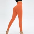 thumbnail image 1 of WIZUTIZ Womens Gym Leggings Lightweight Relaxed Fitted Yoga Sweatpants Spandex Elastic High Waist Full Length Trousers Solid Sweatpants for Teen Girls Workout Travel Orange, 1 of 2