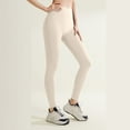 thumbnail image 1 of WIZUTIZ Womens Leggings Comfy Casual Slim Yoga Sweatpants Spandex Elastic High Waist Full Length Sweatpants Solid Pants for Ladies Workout Travel White, 1 of 5