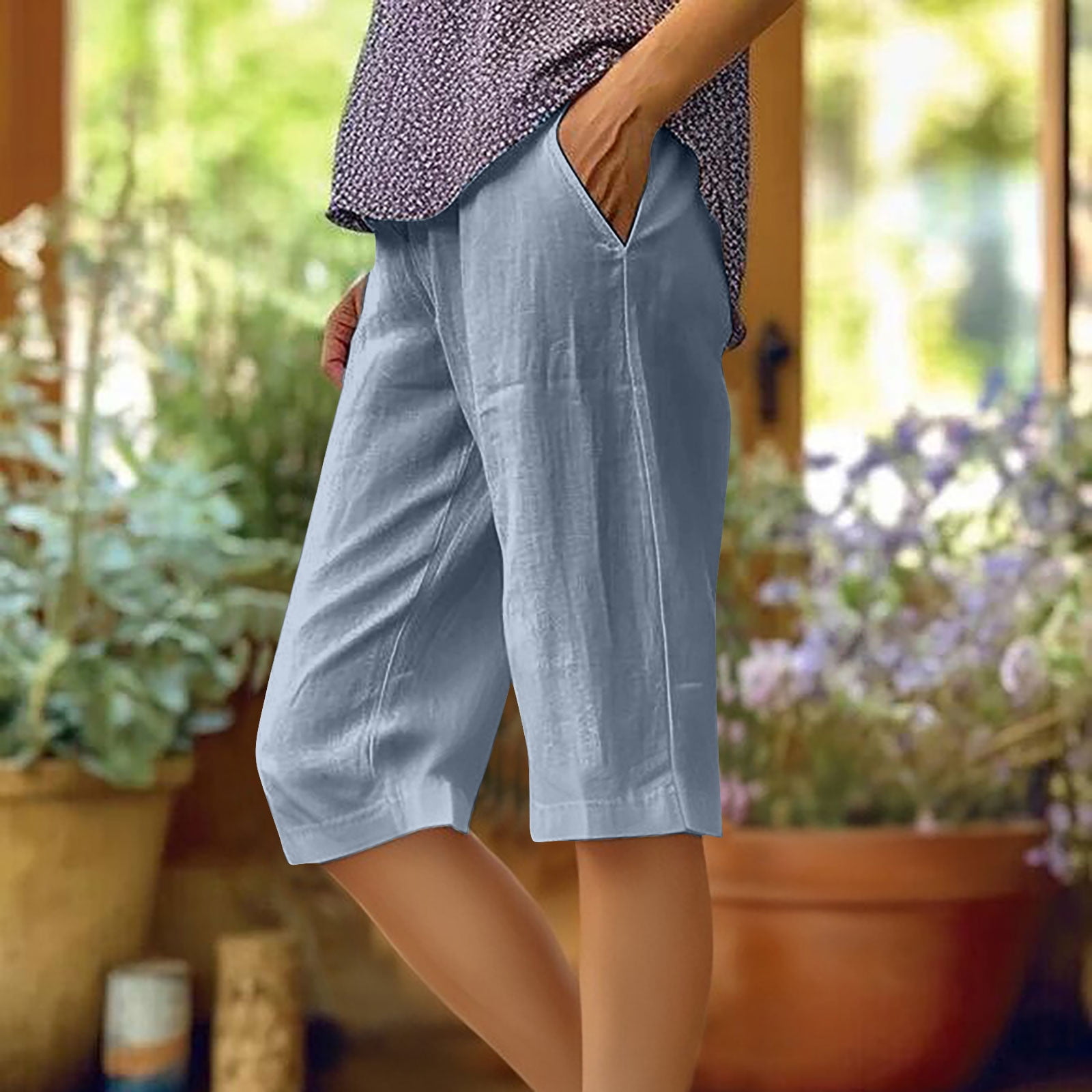 Laumelinen Womens Linen Shorts Urte