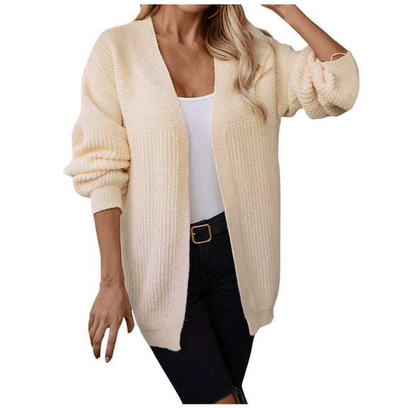 WIZUTIZ Womens Sweaters Workout Tops for Women Women's Oversized Sweatshirt Long Sleeve Fashion Casual Solid Sweater Women Cardigan Sweater Fall and Winter Coat