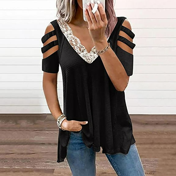 WIZUTIZ Womens Tops Pure Colour Linen Plus Tshirts V-Neck Ladies Tshirt Retro Solid Breathable Tee Plus Size Flowy Athletic Tops Shirts Comfy Cotton Soft Short Sleeve T-shirt Blouse