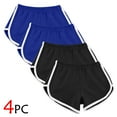 thumbnail image 1 of WIZUTIZ Womens Workout Shorts Retro Leisure Slim Running Dolphin Shorts 4 Packs Elastic Stretch Mid Rise Slit Swimwear Solid Swim Shorts for Teen Girls Beach Black, 1 of 6