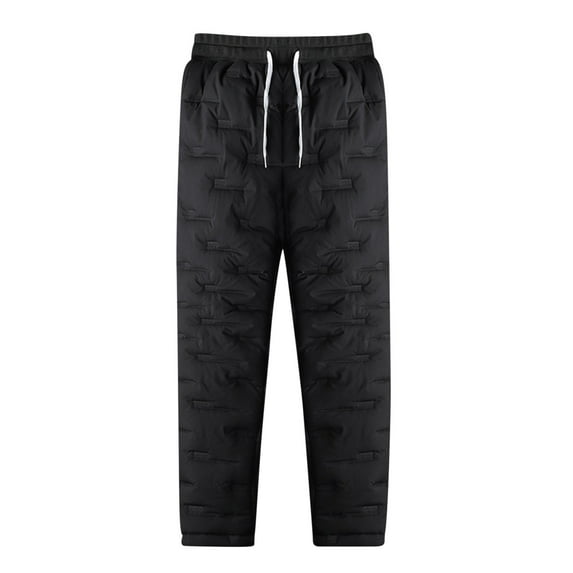 WIZUTIZ Work Pants for Men, New Men's Winter Down Cotton Pants Warm Eastic Waist Cotton Pants Full Length Pants Today Discount