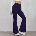 thumbnail image 1 of WIZUTIZ Yoga Leggings for Women Flared Classic Stylish Slim Yoga Trousers Stretch Elastic High Rise Full Length Pants Solid Trousers for Teen Girls Activewear Travel Blue, 1 of 5