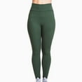thumbnail image 1 of WIZUTIZ Yoga Leggings for Women Plain Relaxed Fitted Yoga Pants Spandex Elastic High Waist 7/8 Length Pants Solid Leggings for Ladies Dance Club Green, 1 of 4