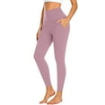 thumbnail image 1 of WIZUTIZ Yoga Leggings for Women with Pockets Oversized Stylish Fitted Yoga Sweatpants Elastic Spandex High Waist Full Length Trousers Solid Sweatpants for Lady Fitness Swimming Pool Purple, 1 of 5