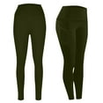 thumbnail image 1 of WIZUTIZ Yoga Pants Women Comfy Leisure Slim with Pockets Yoga Sweatpants Elastic Spandex High Waist Full Length Leggings Solid Trousers for Lady Seamless Work Green, 1 of 6