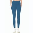 thumbnail image 1 of WIZUTIZ Yoga Pants for Women Lightweight Casual Skinny with Pockets Yoga Trousers Spandex Elastic High Waist 7/8 Length Sweatpants Solid Leggings for Teen Girls Dance Vacation Blue, 1 of 1