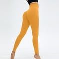 thumbnail image 1 of WIZUTIZ Yoga Pants Women Retro Casual Slim Yoga Pants Elastic Spandex High Waist 7/8 Length Trousers Solid Sweatpants for Ladies Seamless Anniversary Yellow, 1 of 2