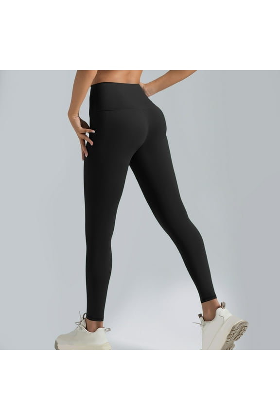 Yoga Pants for Women Retro Casual Slim Yoga Pants Elastic Stretch High Waist Full Length Leggings Solid Sweatpants for Teen Girls Tiktok Trend Items Graduation Black