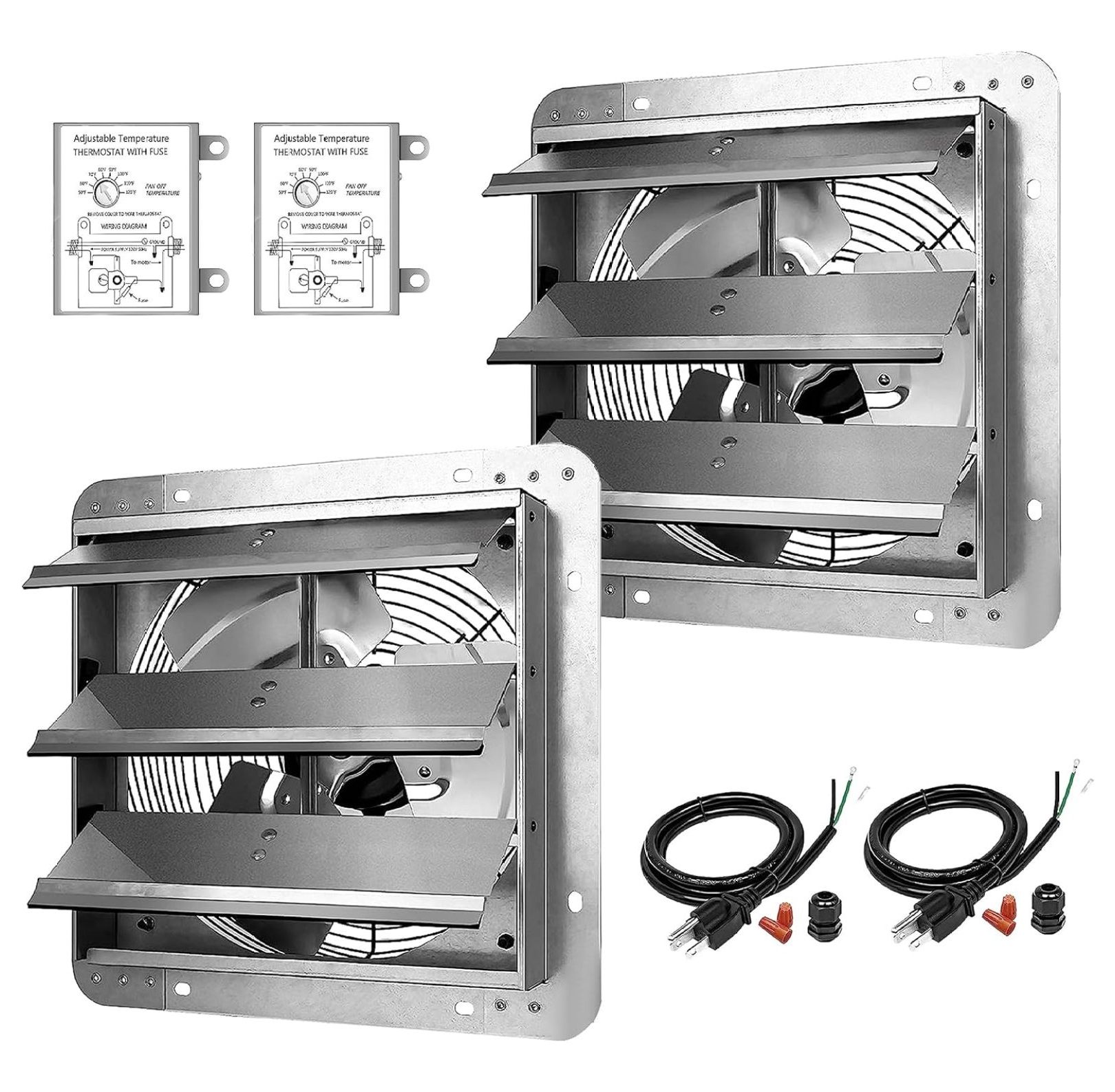 WIixle 12 Inch Shutter Exhaust Fan,Window Fans with Adjustable