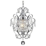 WIixle Amorette Mini Chandelier Chrome Crystal Chandeliers, 1 Light Modern Glam Ceiling Light Fixture Chrome, Adjustable Hanging Lighting for Closet, Bedroom, Girls Room, Kitchen Island