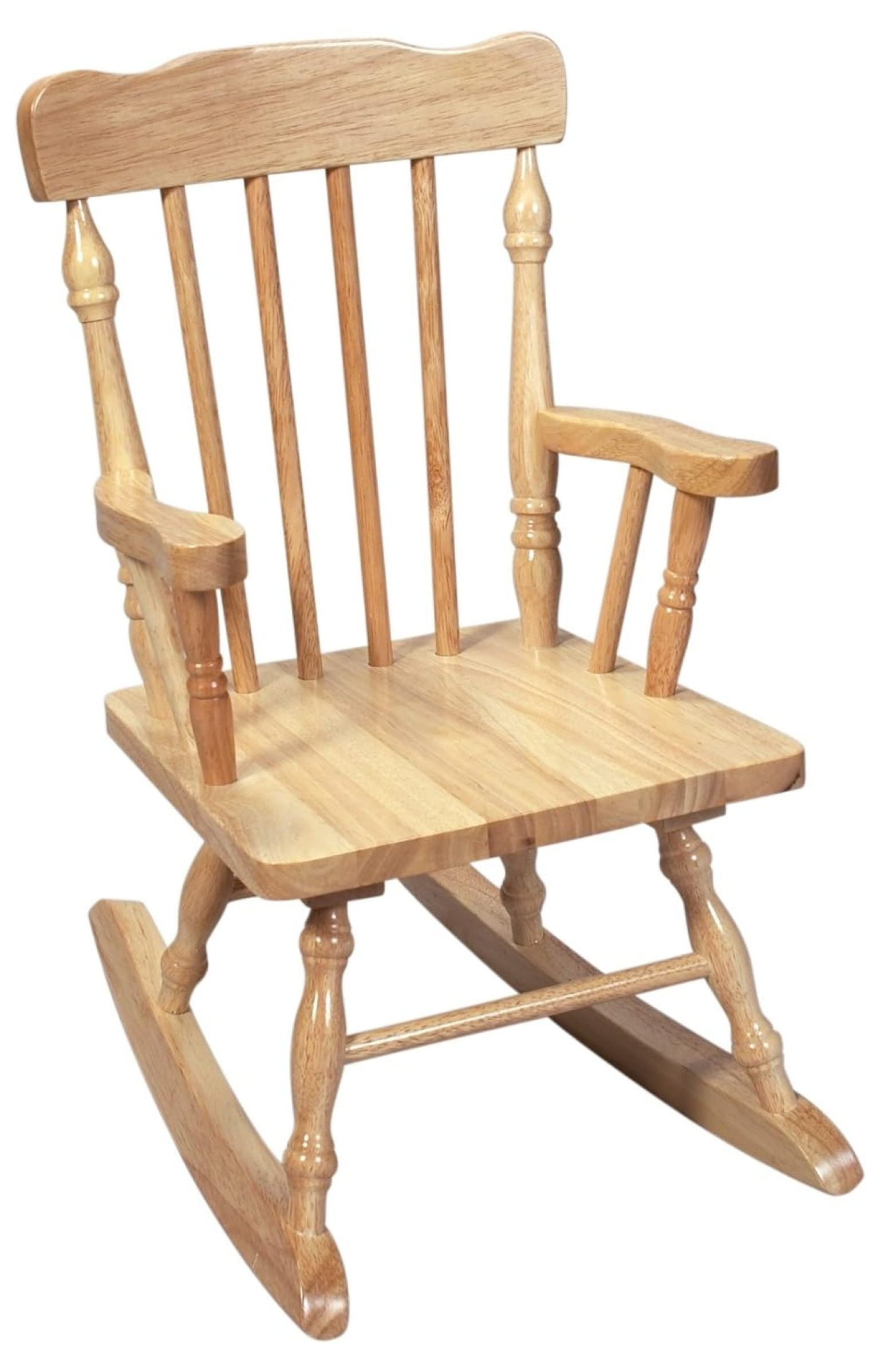 Antique Natural Wood Child's Spindle Rocking Chair
