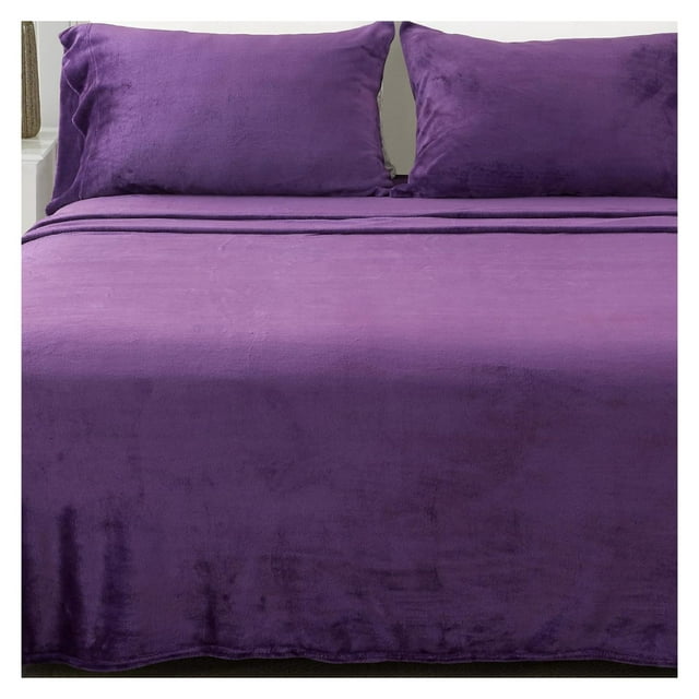 WIixle Extra Soft Velvet Plush Queen Micro Fleece Sheet Set Deluxe