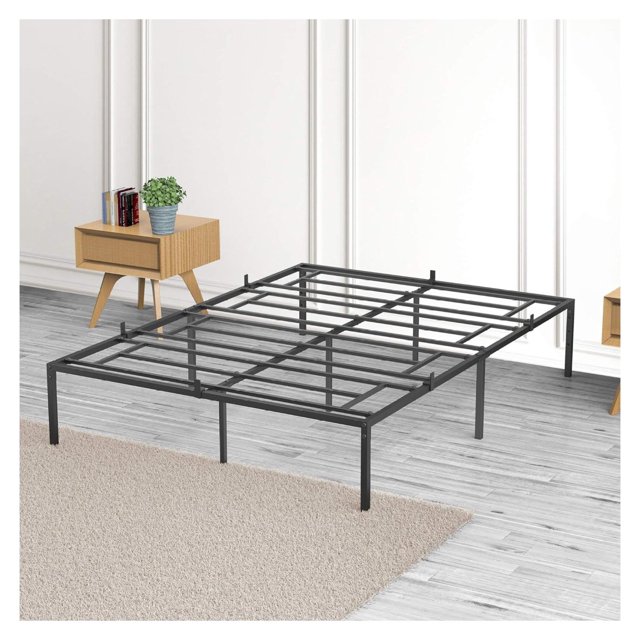 WIixle Full Bed Frame,14 Inch Black Metal No Box Spring Needed Full