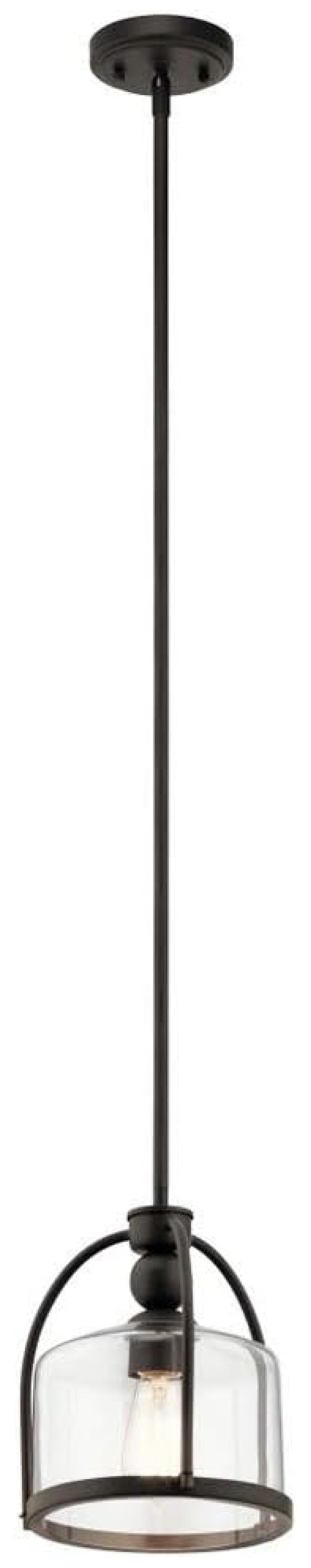 Mini Olde Bronze Glass Incandescent Pendant Light