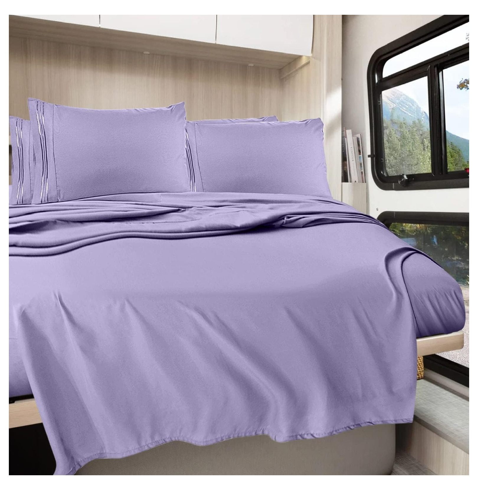 WIixle RV Queen Sheets, 6 Piece RV Sheets Set Hotel Luxury Sheets for