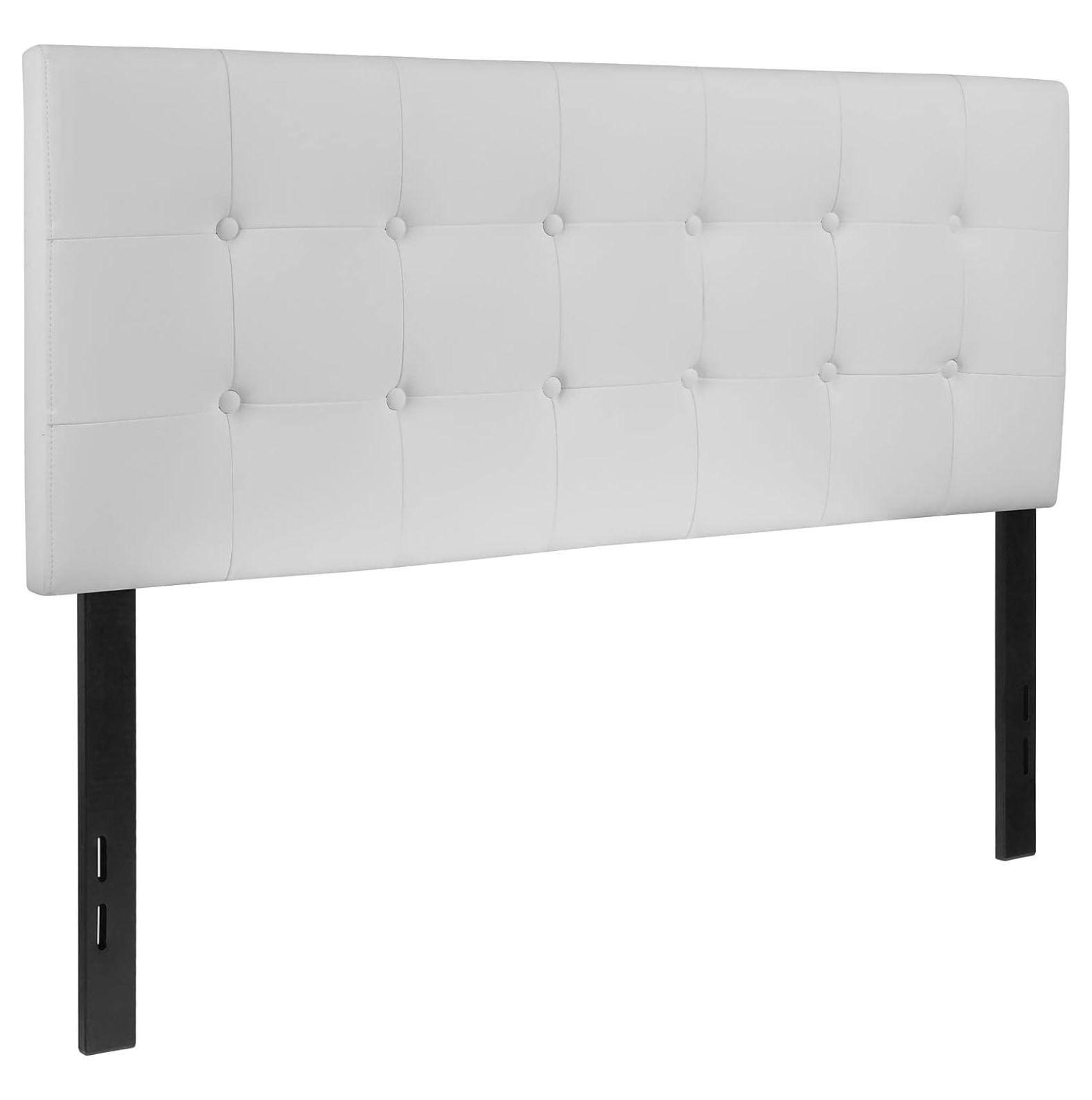 WIixle Tufted Upholstered Full Size Headboard in White Vinyl - Walmart.com