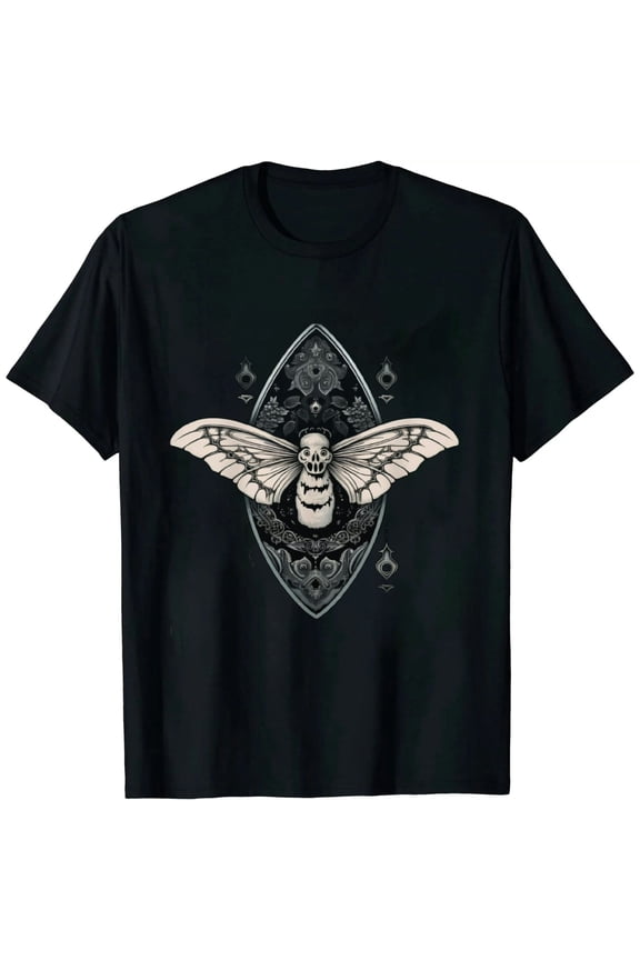 WItchcore Deaths Head Moth Tattoo - Distressed Goth Occult T-Shirt