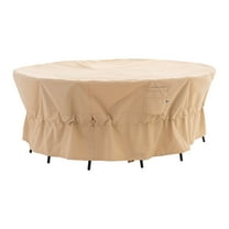 WJ-X3 Waterproof Patio Outdoor Round Furniture Cover For Table & Chairs, 84''Dia x 31''H, Beige