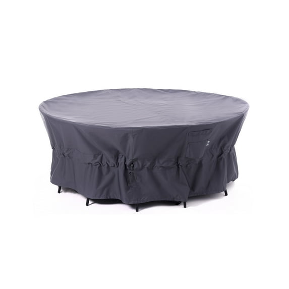WJ-X3 Waterproof Patio Outdoor Round Furniture Set Cover, Anti Fade & Windproof, 96''Dia x 31''H