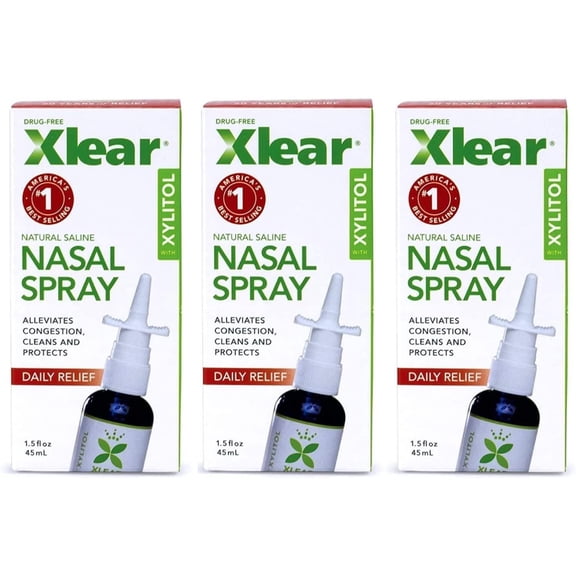 WJBP Nasal Spray, Natural Saline Nasal Spray with Xylitol, Nose Moisturizer for Kids and Adults, 1.5 fl oz (Pack of 3)