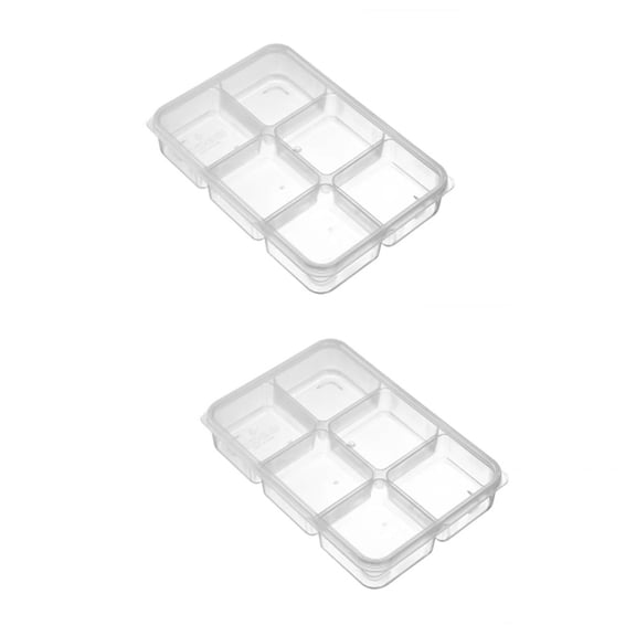 WJERM Bento Box for Adults - Lunch Box Meal Prep Containers, 6 Compartment Snack Box Frozen meat compartment box (Transparent, 2 Pack)