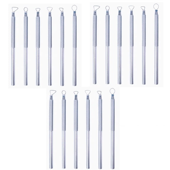 WJERM Metal Clay Sculpting Tool Set, Ribbon Loop Sgraffito Trimming Scrapers For Pottery Ceramic Modelling Crafts, 18 Pcs Silver Metal