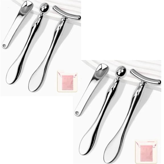 WJERM Metal Eye Cream Applicator Wands, Facial Massage Tool Reduce Eye Puffiness For Skincare Beauty Use, 6 Pcs Silvery Metal