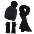 thumbnail image 1 of ATENAR 3PC Winter Sets for Women,Hat Scarf Glove Set for Women,Warm,Fleece,Black,Free Size, 1 of 5