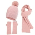 thumbnail image 1 of ATENAR 3PC Winter Sets for Women,Touch Screen Gloves,Knitted,warm,Soft,Knit,Pink,Free Size, 1 of 5