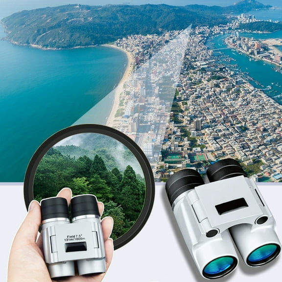 WJHWSX Binoculars Telescope,HD Night Vision Telescope,Waterproof Fogproof High Definition Telescopes for Bird Watching, Stargazing,and Wildlife Observation,Aluminum alloy,Silver