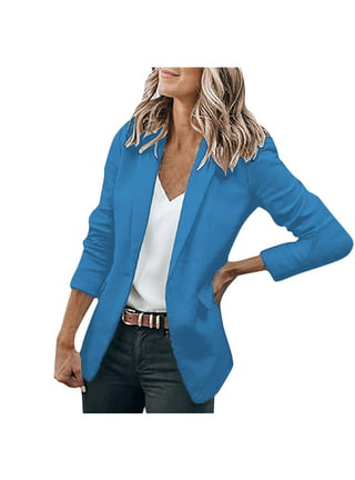 women's white blue: Women's Jackets & Blazers