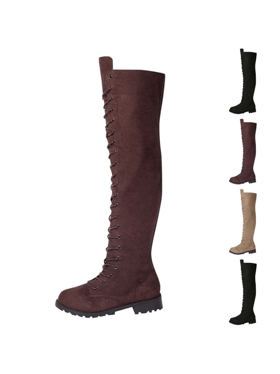 Boots for Women,Knee High Boots,Over the Knee,Fashion,Low Heel,Coffee,40(US:7.5)