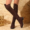 thumbnail image 1 of ATENAR Boots for Women,Knee High Boots,Fashion,Stability,Low Heel,Coffee,42(US:9), 1 of 8