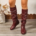 thumbnail image 1 of ATENAR Boots for Women,Knee High Boots,Womens Boots,Stability,Slip-Resistant,PU,Wine,42(US:9), 1 of 9