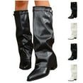 thumbnail image 1 of ATENAR Boots for Women,Knee High Boots,Stability,Slip-Resistant,PU,Black,36(US:5.5), 1 of 6