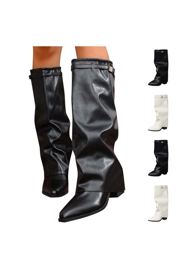 Boots for Women,Knee High Boots,Stability,Slip-Resistant,PU,Black,36(US:5.5)