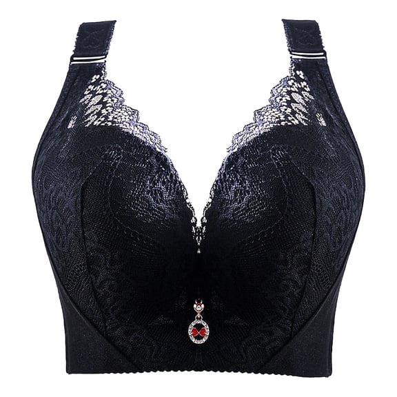 ATENAR Bras for Women,Push Up Bra,Womens Bras,Breathable,Comfort Fit,Solid,Nylon,Spandex,Black,42D