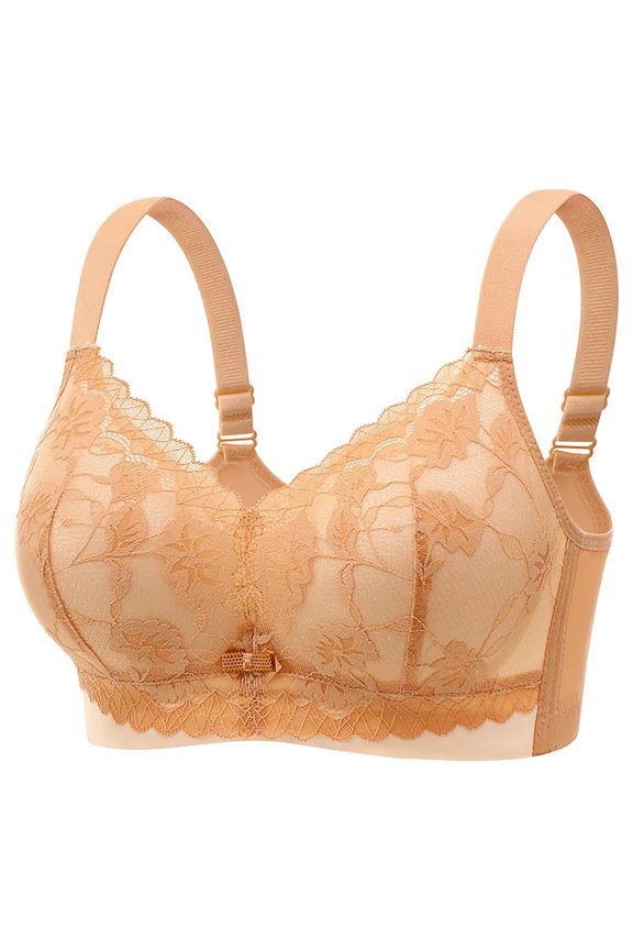 Bras for Women,Push Up Bra,Womens Bras,Breathable,Comfort Fit,Solid,Nylon,Spandex,Khaki,S