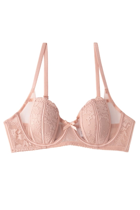 Bras for Women,Push Up Bra,Womens Bras,Breathable,Comfort Fit,Solid,Nylon,Spandex,Pink,L(US:8)