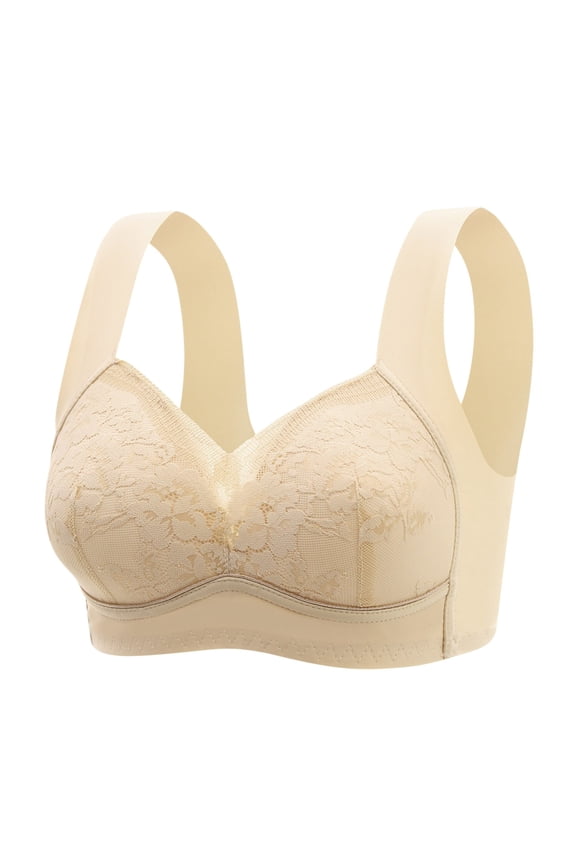 Bras for Women,Push Up Bra,Womens Bras,Breathable,Comfort Fit,Solid,Polyester,Spandex ,Beige,M