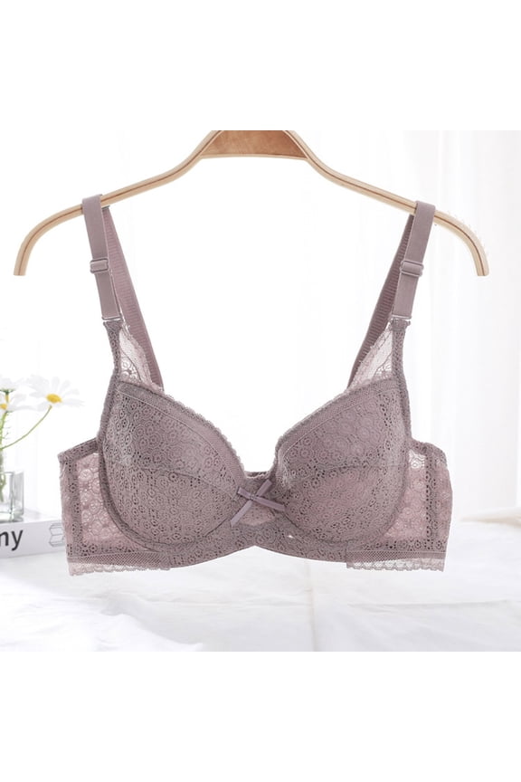 Bras for Women,Push Up Bra,Womens Bras,Breathable,Comfort Fit,Solid,Polyester,Spandex ,Gray,2XL