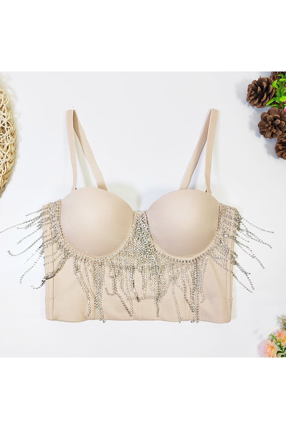 Bras for Women,Push Up Bra,Womens Bras,Breathable,Shaping,Solid,Polyester,Khaki,XL(US:10)