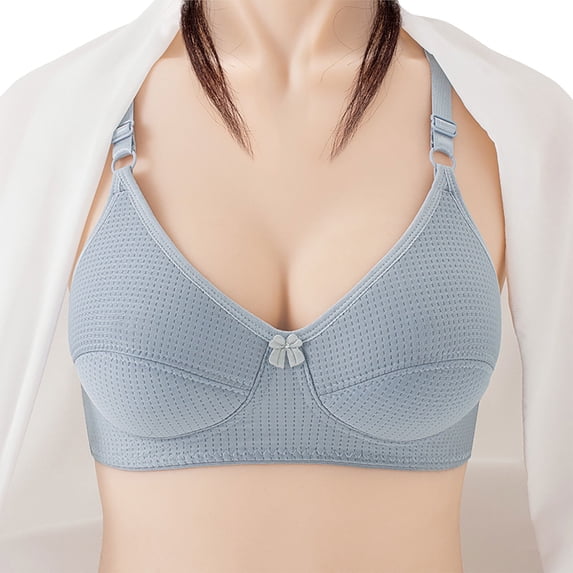 ATENAR Bras for Women,Push Up Bra,Womens Bras,Comfort Fit,Soft,Solid,Acrylic,Gray,L