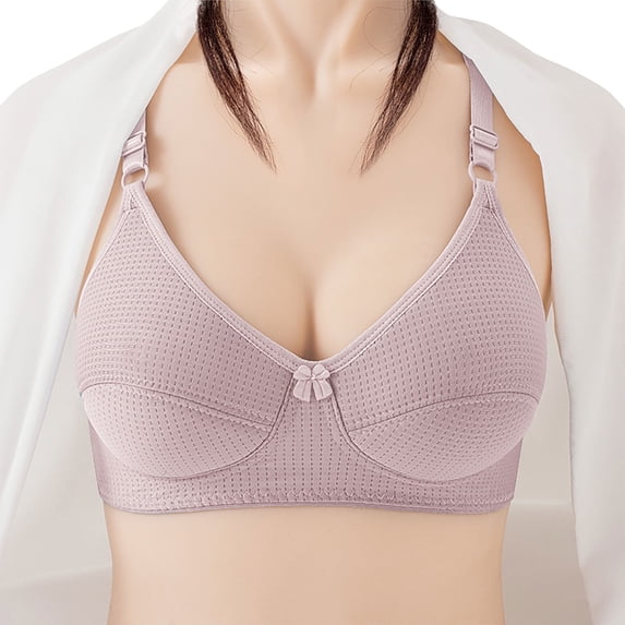 ATENAR Bras for Women,Push Up Bra,Womens Bras,Comfort Fit,Soft,Solid,Acrylic,Pink,L